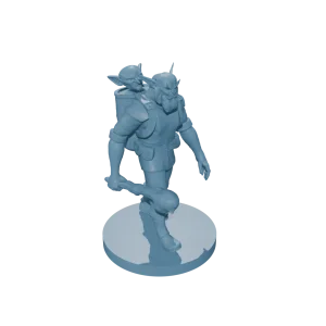 Bugbear Fighter w Goblin Buddy in backpack