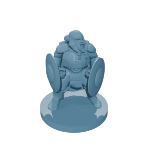 Dwarf Fighter with Two Shields
