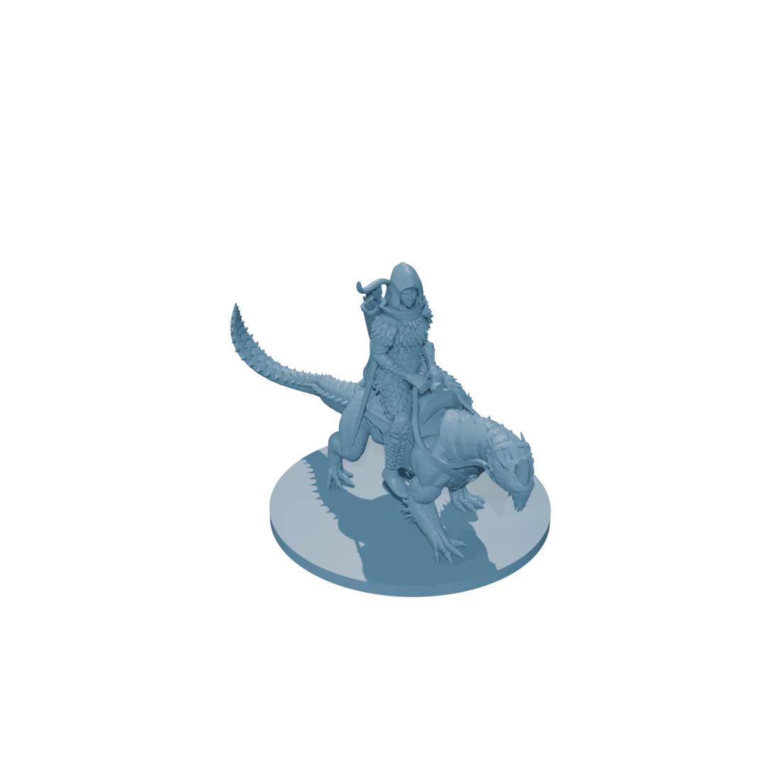 Elf Female Drake Warden Ranger w Drake Mount & Scale Armor - Image 3