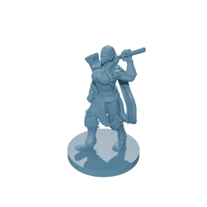 Female Human Barbarian with Hammer