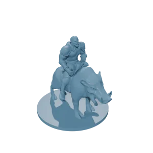 Half Orc Barbarian riding Boa W spear
