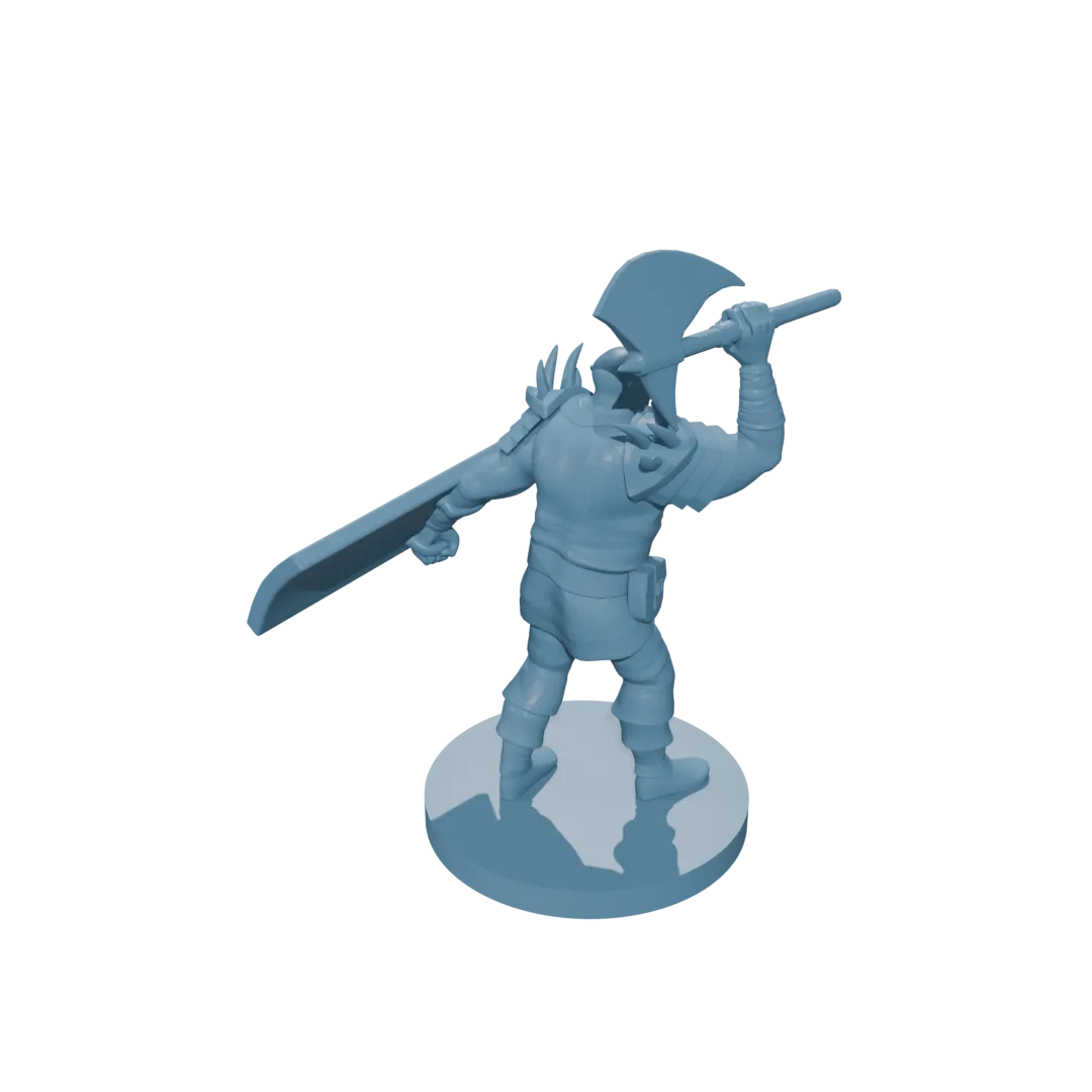 Half Orc Barbarian with BattleAxe and Tower Shield - Image 4