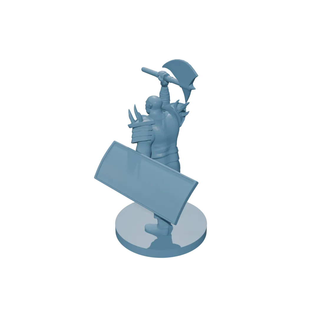 Half Orc Barbarian with BattleAxe and Tower Shield - Image 5
