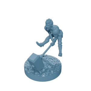 Halfling Barbarian smashing w harmmer