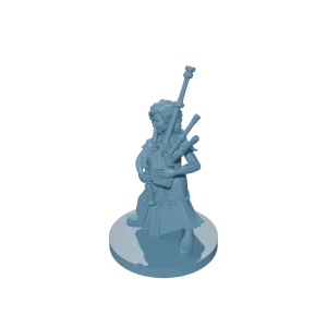 Dwarf Female Bard w Bagpipes